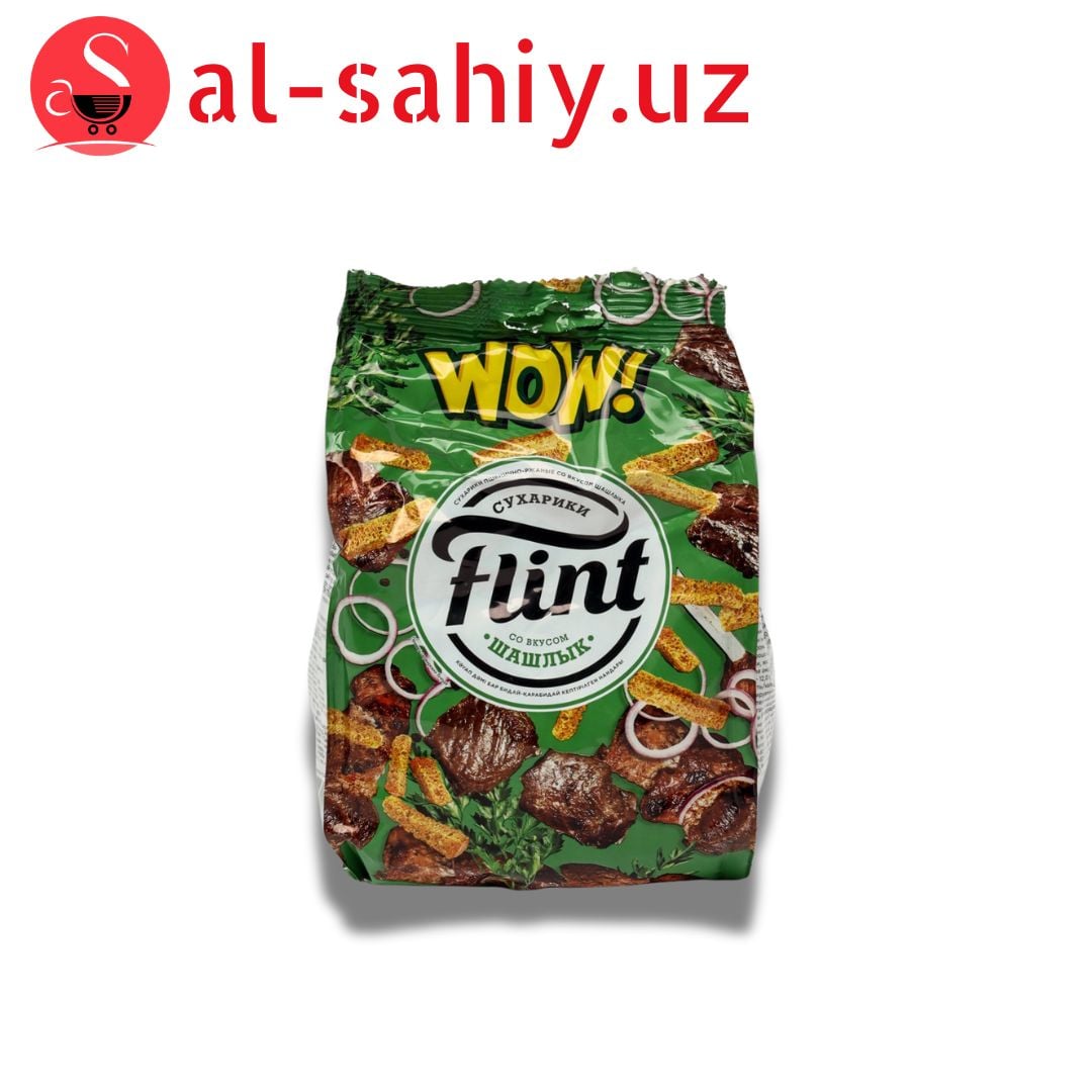 Новый Сухарики FLINT со вкусом шашлык  190гр