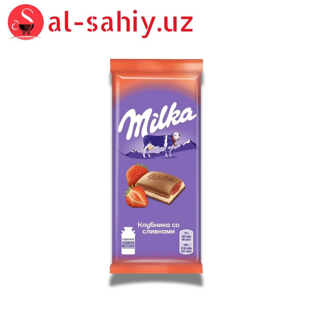 Milka клубника со сливками 90гр