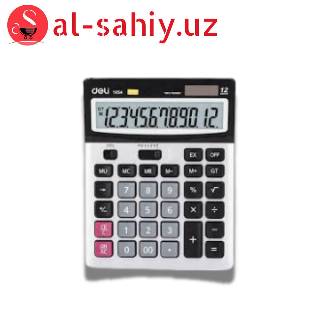 Калькулятор 12 разрядный серый цв DELI E1654