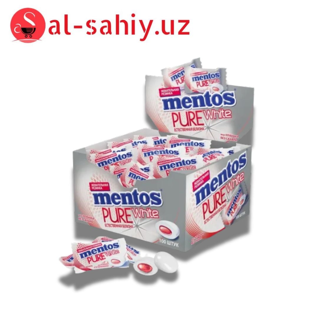 MENTOS PURE WHITE Клубника 15.5гр