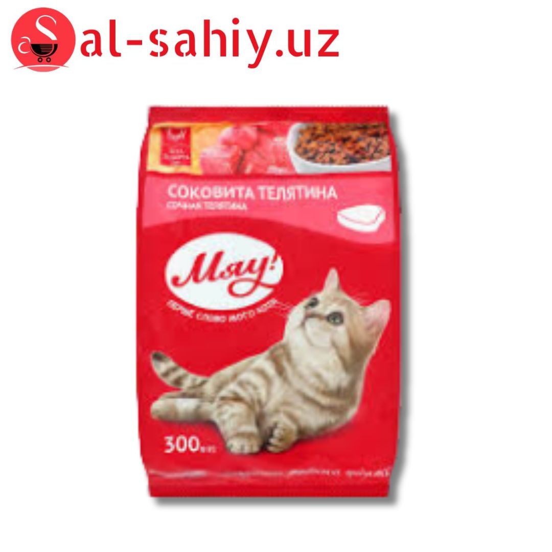 Корм для кошек "С телятиной" Мяу 300 г