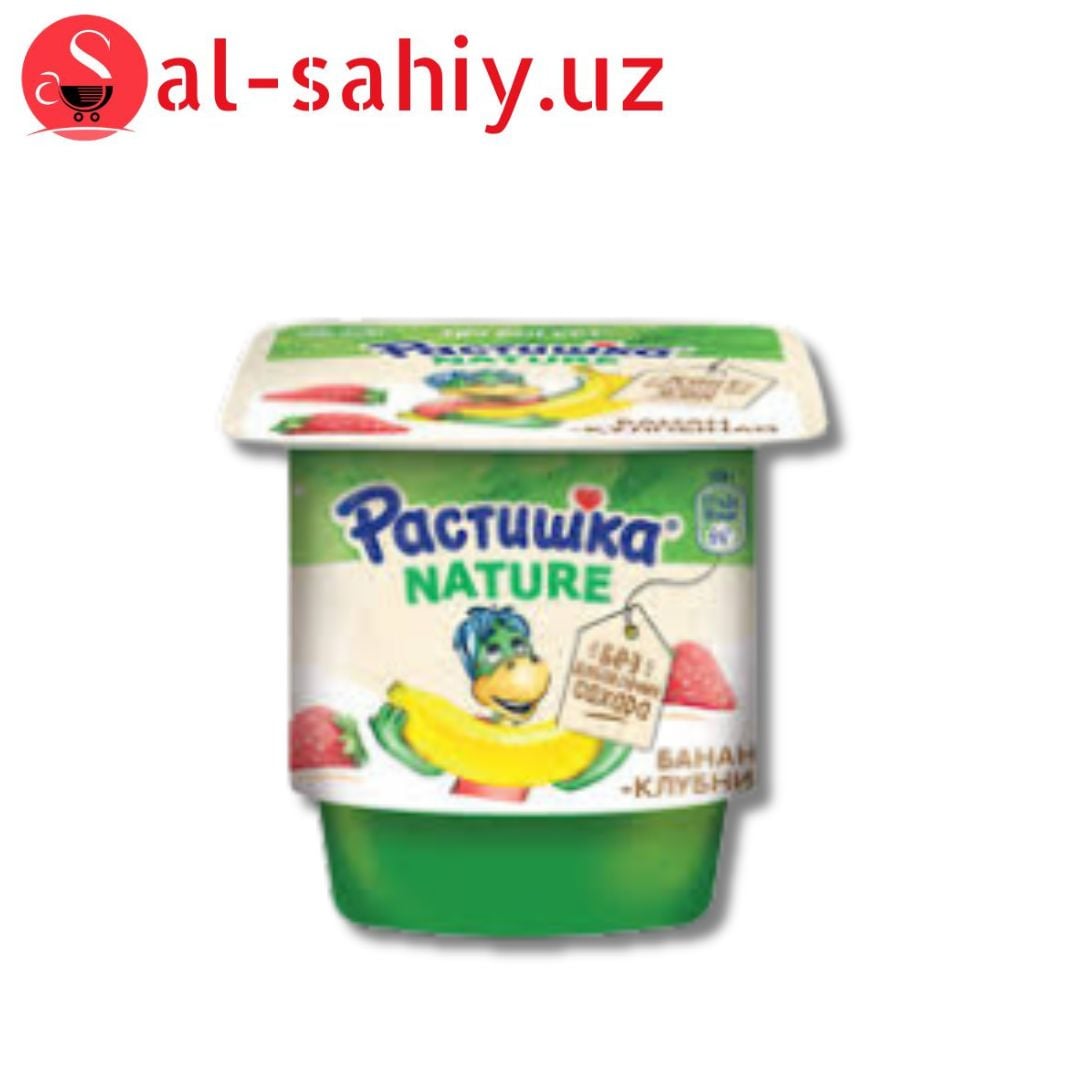 Растишка йогурт Клубника-банан без сахара 100гр
