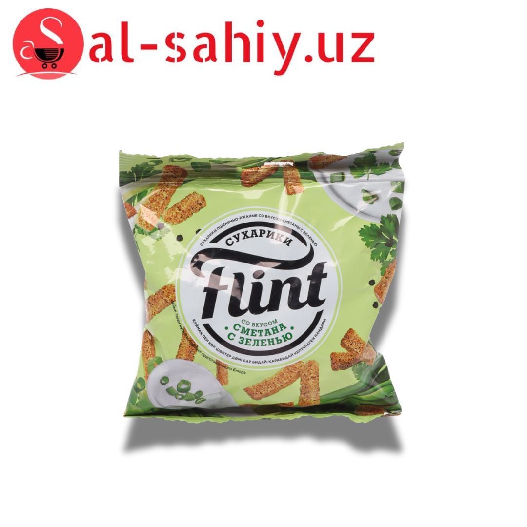 Новый Сухарики FLINT со вкусом сметаны с зеленью  27гр