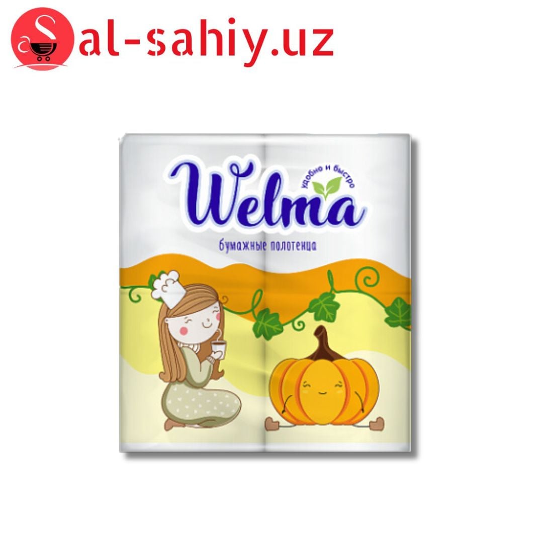 Полотенца бумажные WELMA двухслойные, 2 рулона