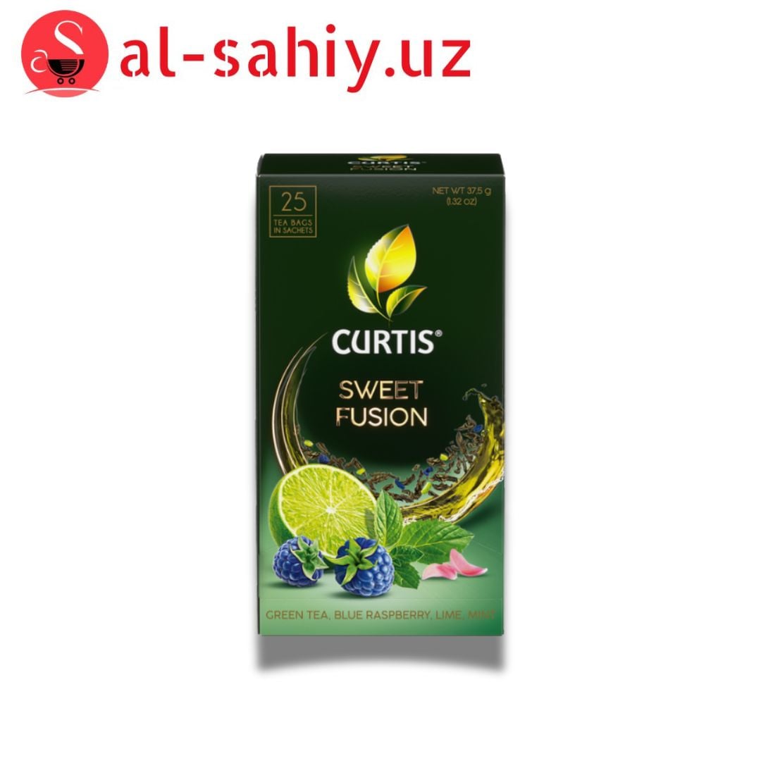 Чай зеленый CURTIS "Sweet Fusion" 25 пакетиков c лаймом синей малиной и мятой