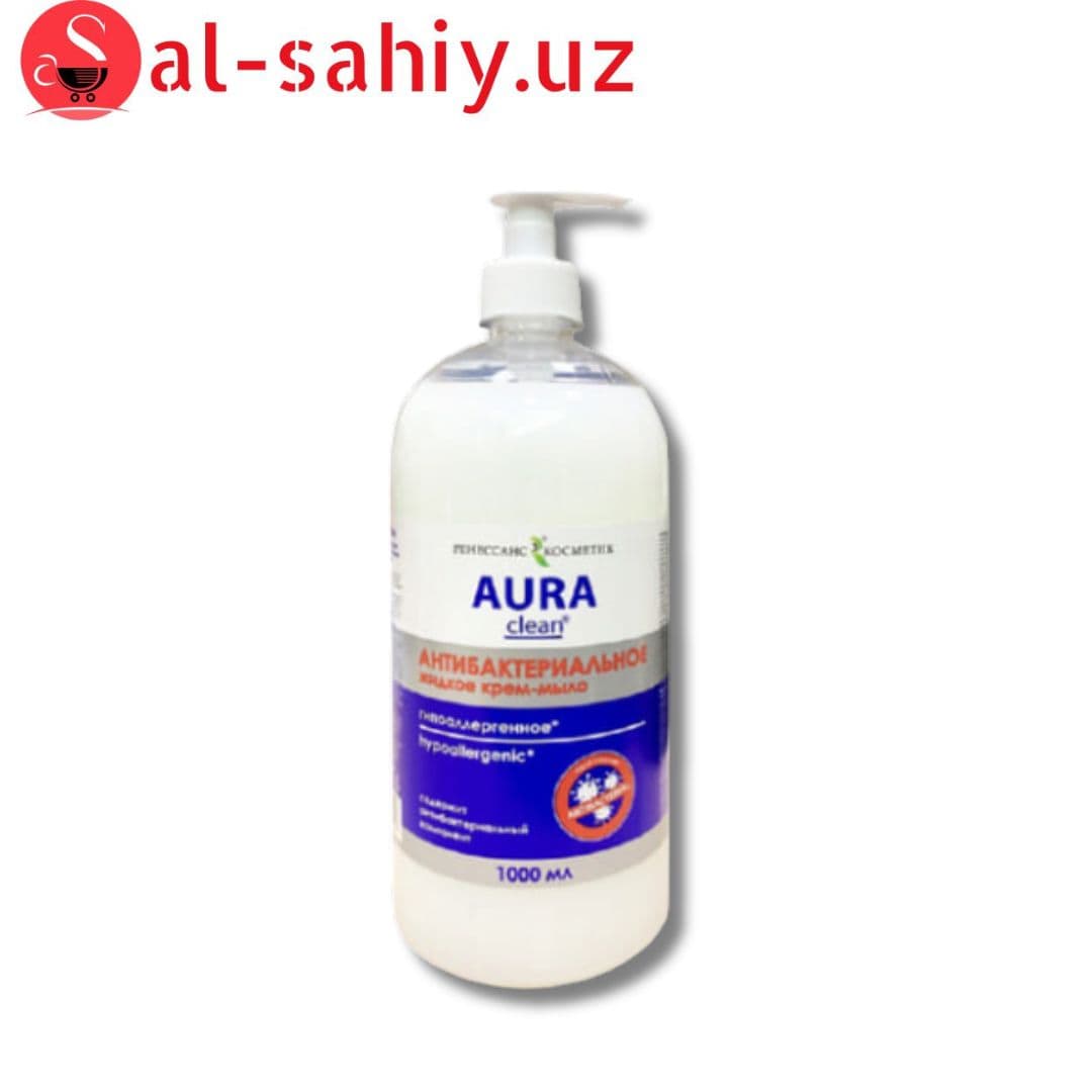 Мыло жидкое Aura clean Антибактериальное 1 л.