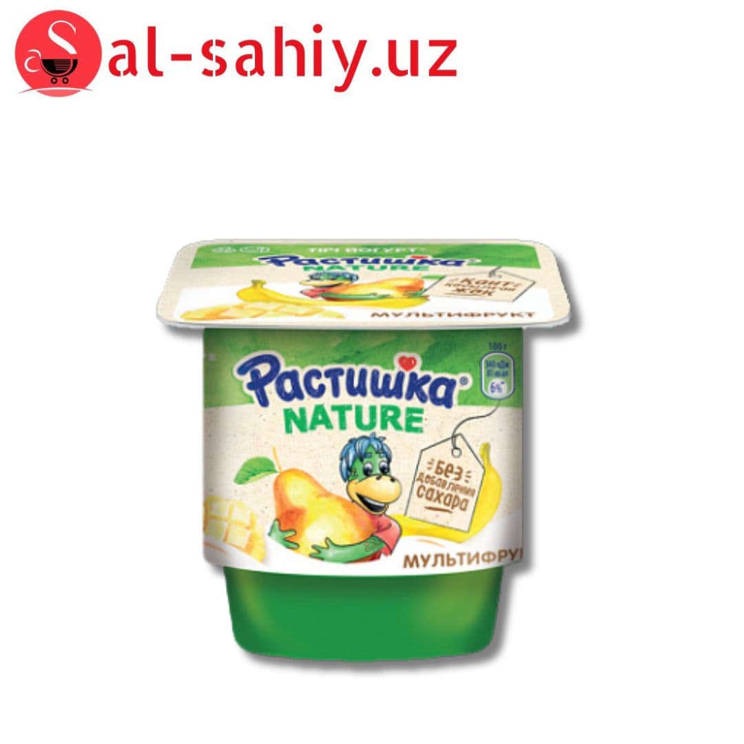 Растишка йогурт мультифрукт без сахара 100гр