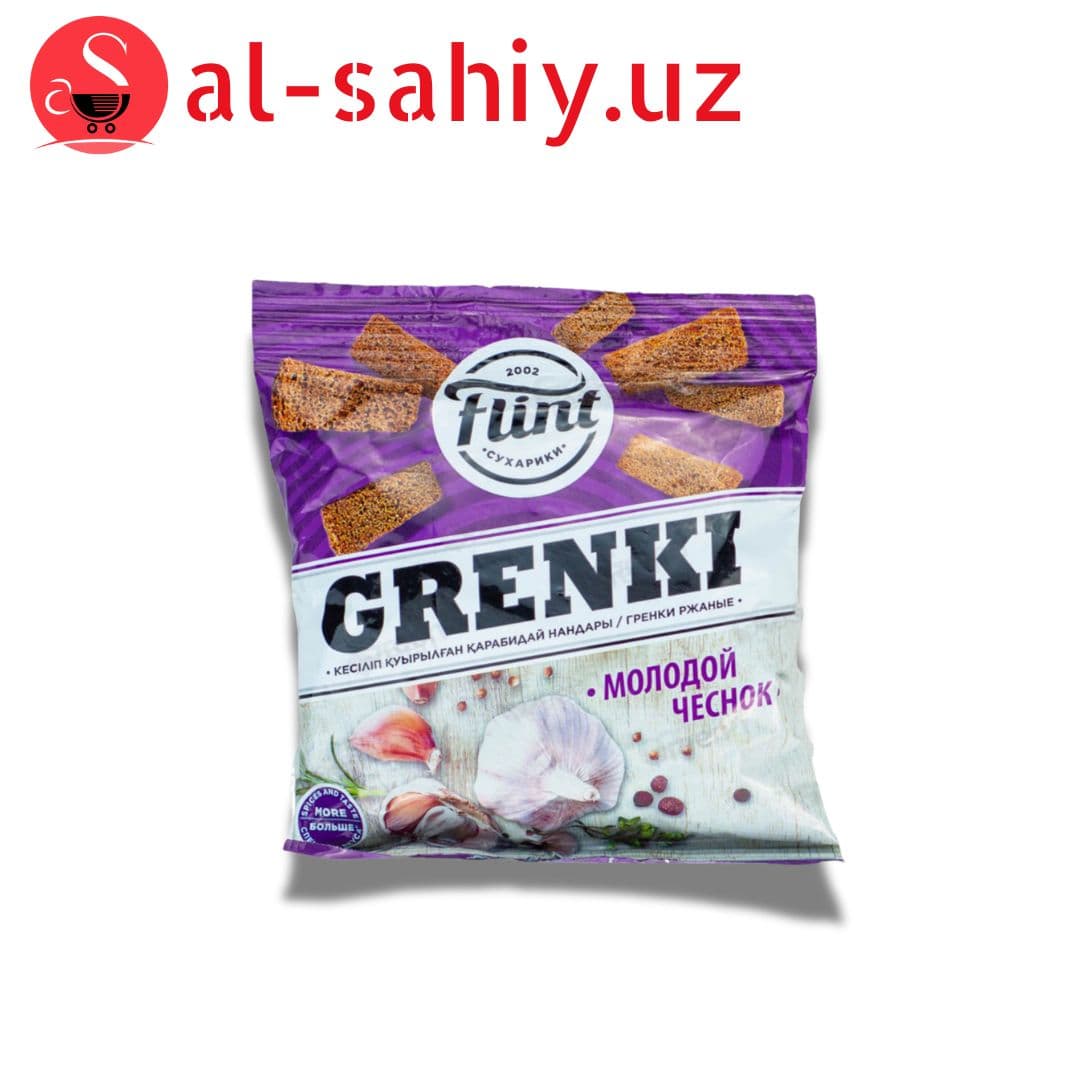 Новый Сухарики гренки со вкусом молодой чеснок 100гр