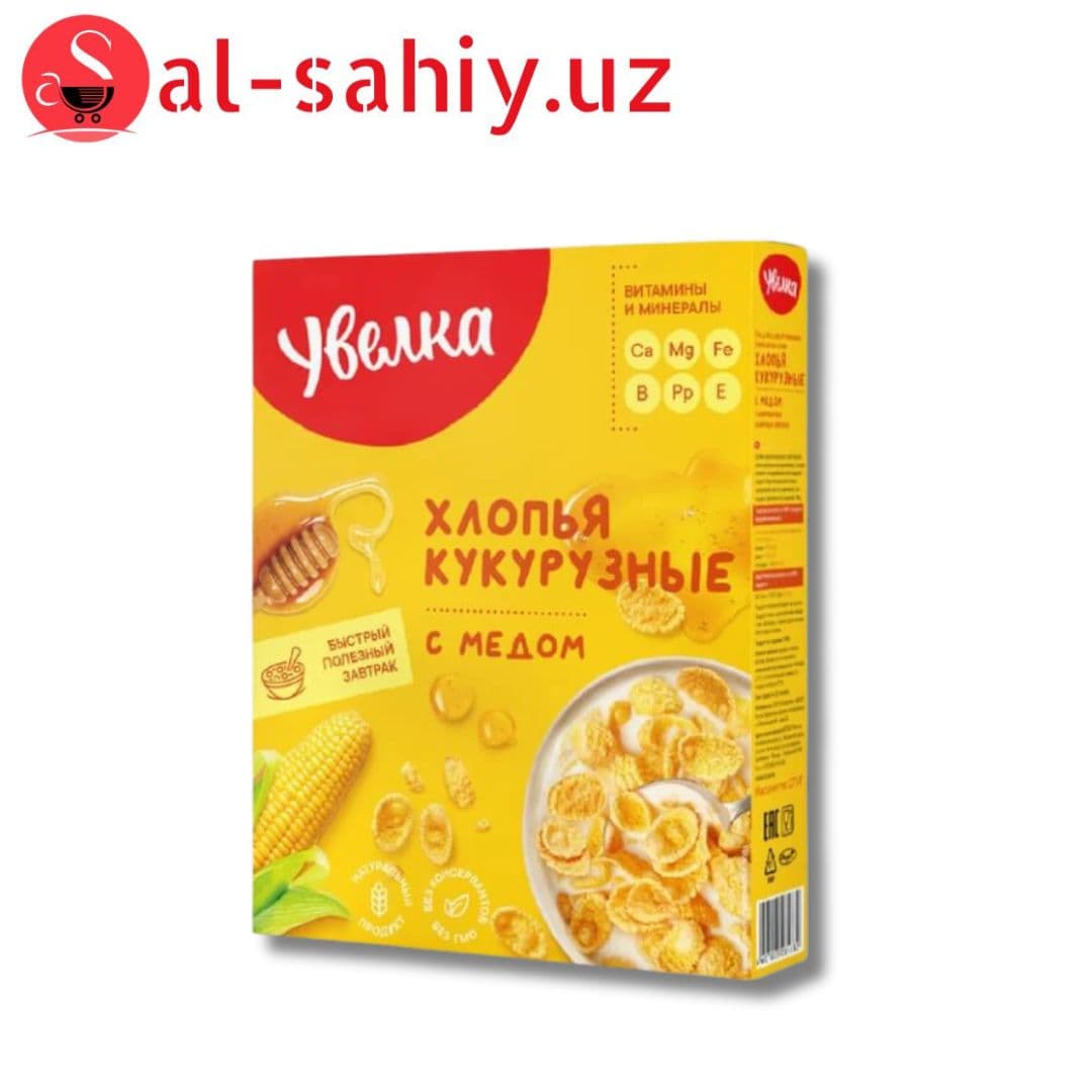 Увелка Кукурузные хлопья с мёдом 275 г