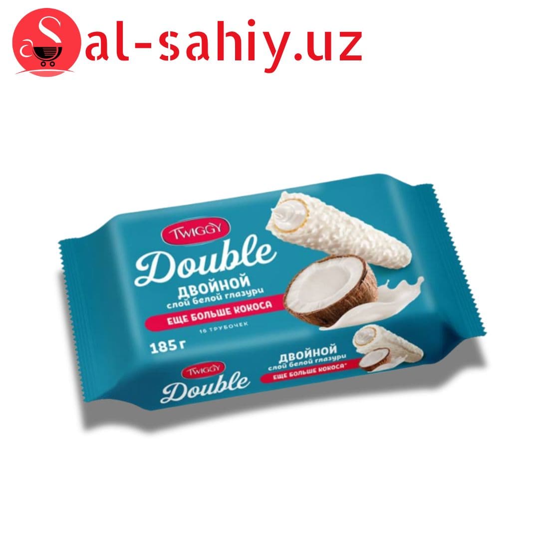Трубочки вафельные Twiggy Double с кокосом в белом шоколаде 185г