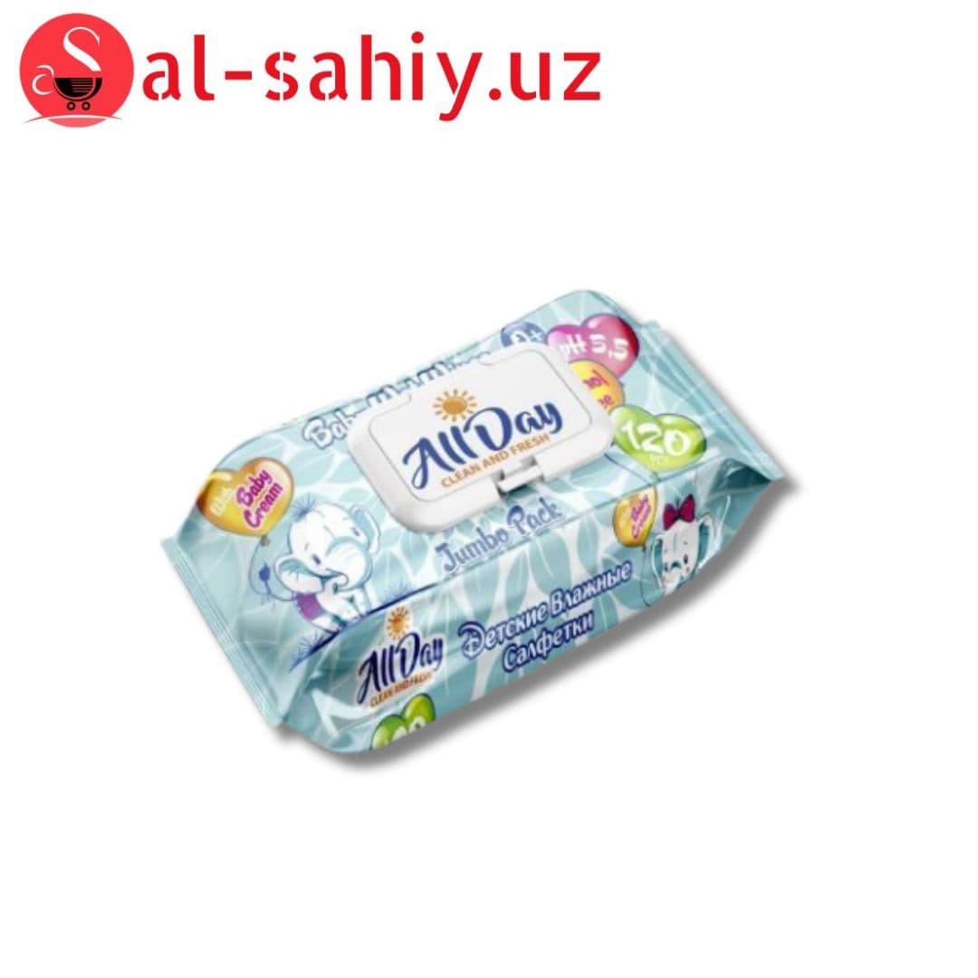 Влажные салфетка All Day Baby Cream 120 шт