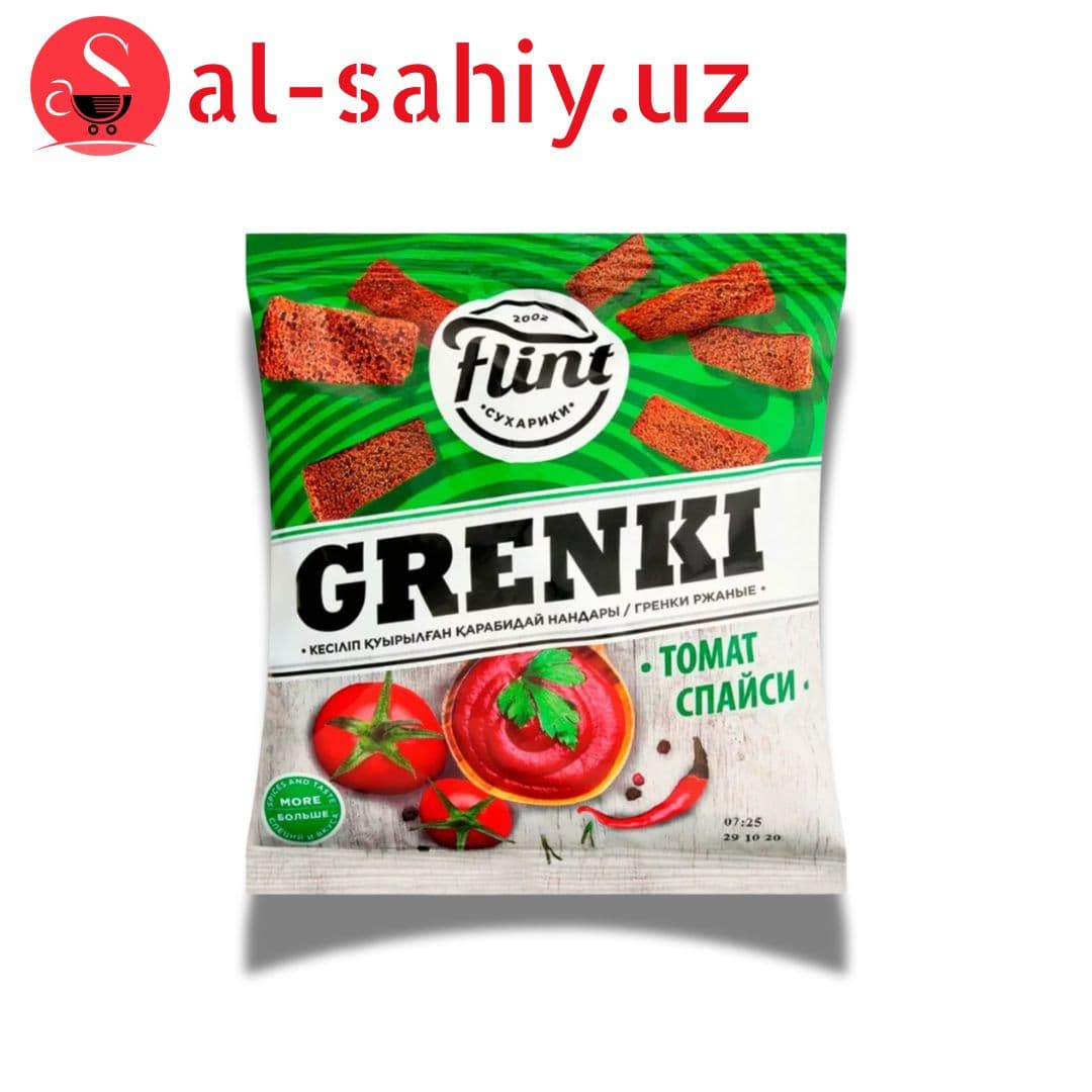 Новый Сухарики FLINT со вкусом томат спайси 60гр