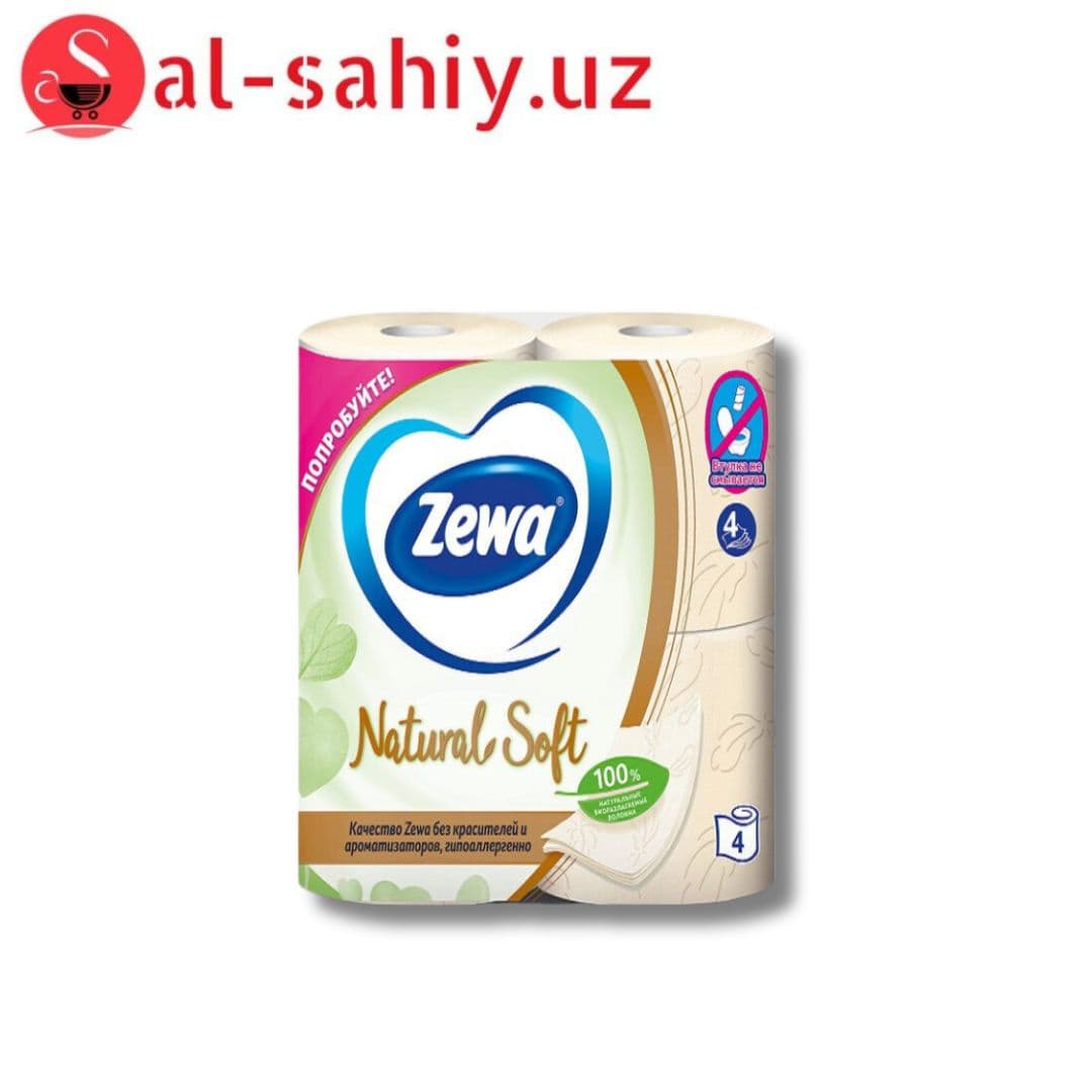 Бумага туалетная 4 слоя Natural Soft Zewa 4шт