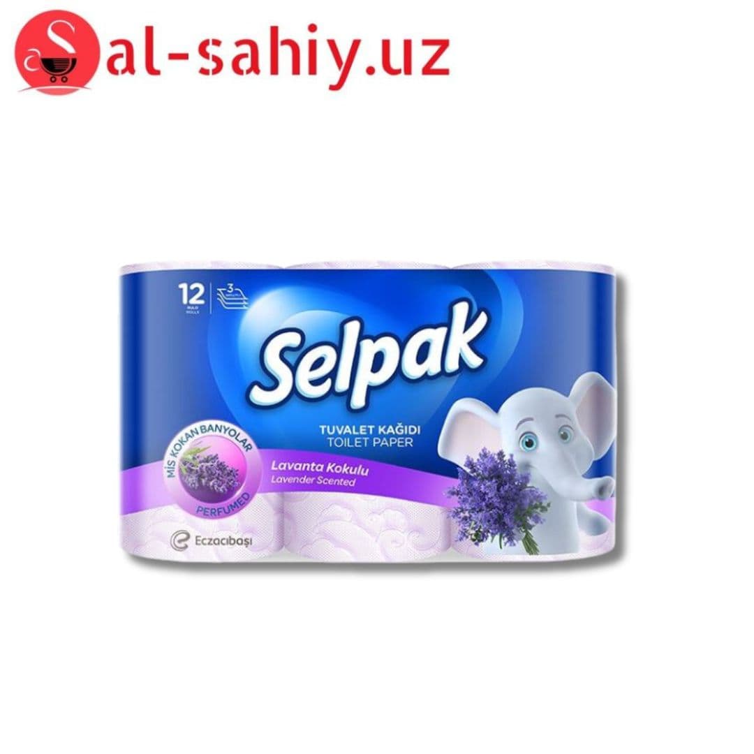 Бумага туалетная Selpak Perfumed с ароматом лаванды, 8шт/уп (8690530044500)