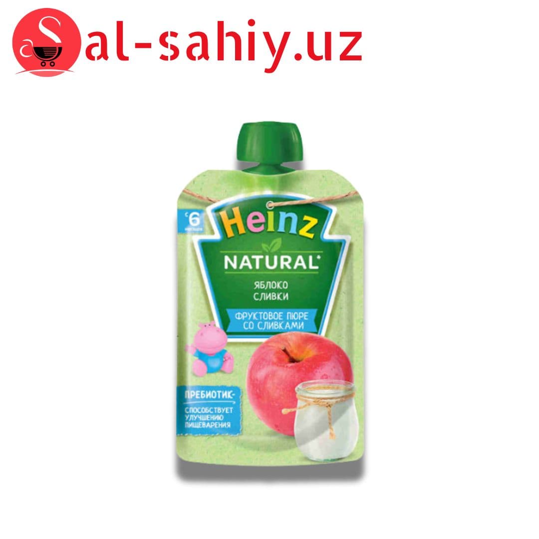 Хайнц (Heinz) Пюре яблоко сливки пауч 6 мес., 90 г