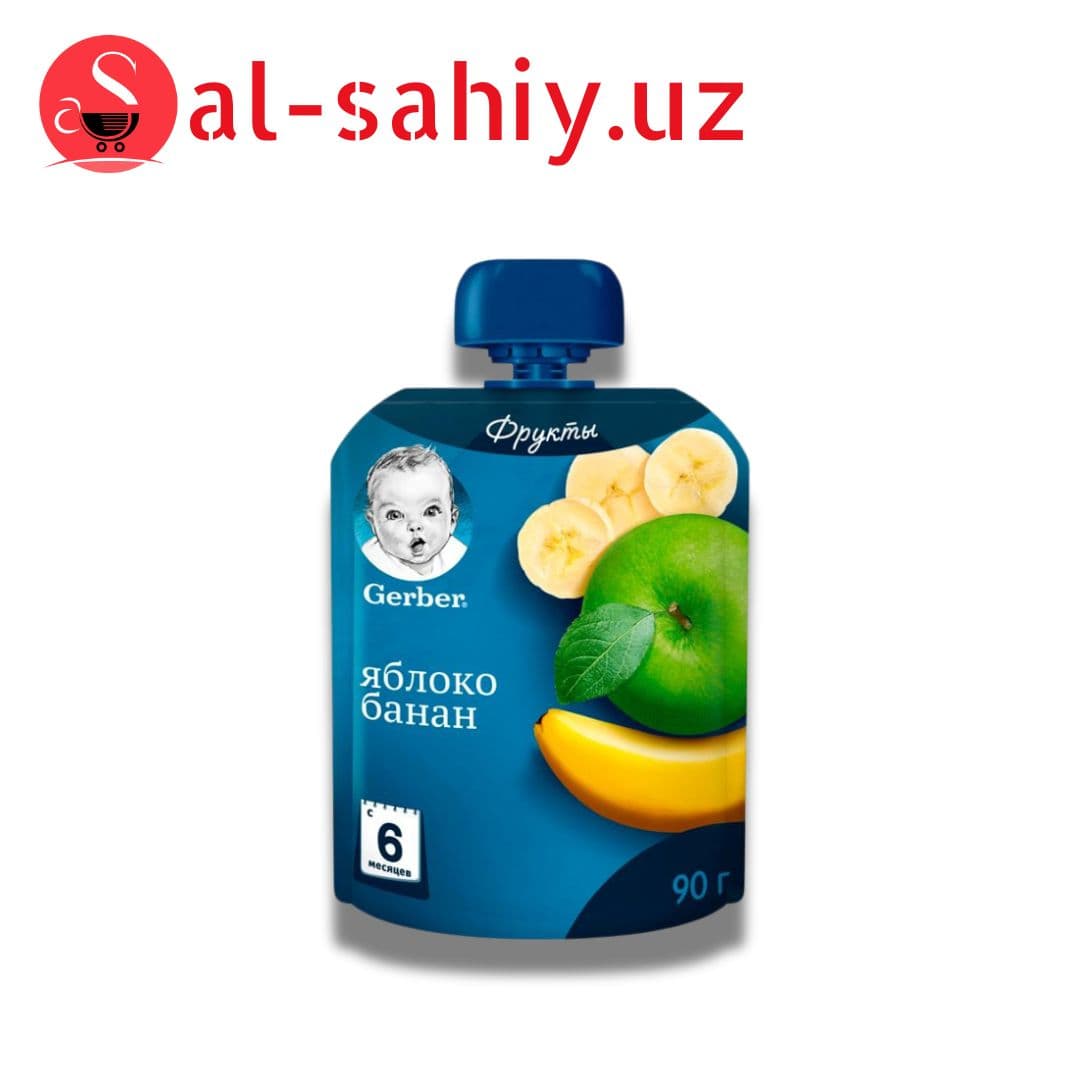 Gerber® Фруктовое пюре Яблоко и банан, 90гр