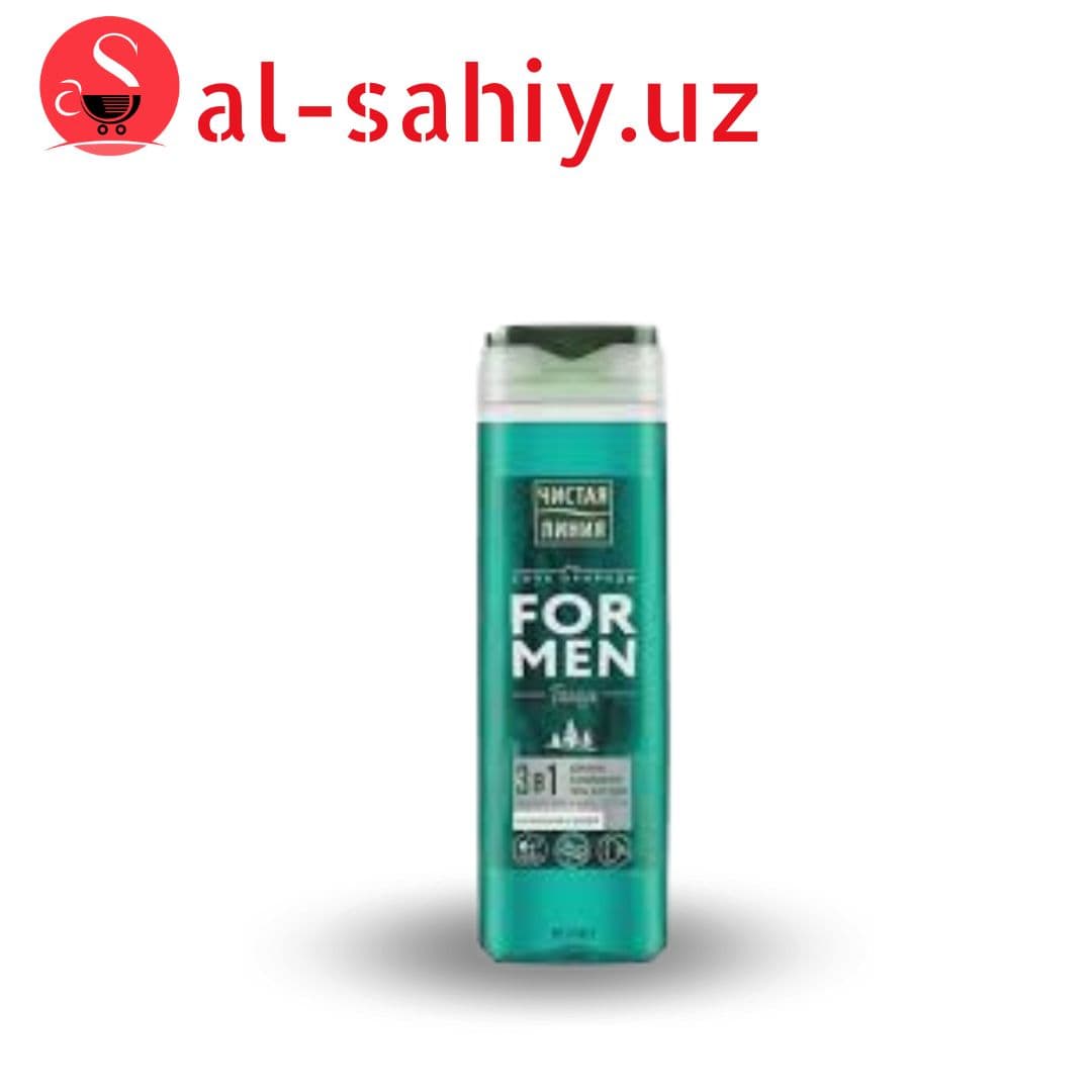 Шампунь, кондиционер, гель для душа Чистая Линия FOR MEN 3в1 Энергия и чистота, 400 мл