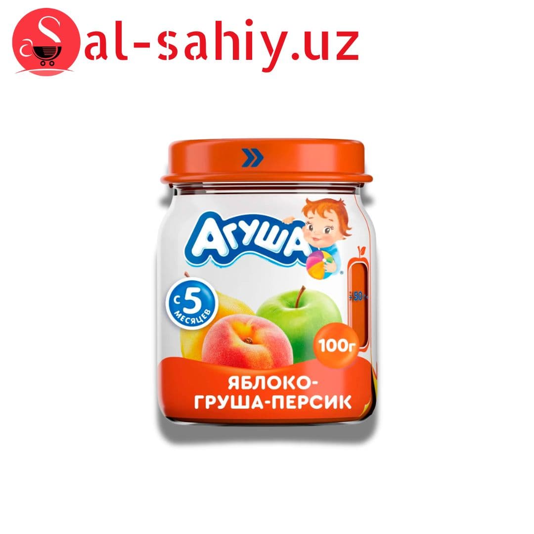 Фруктовое пюре Агуша яблоко, груша, персик 100г