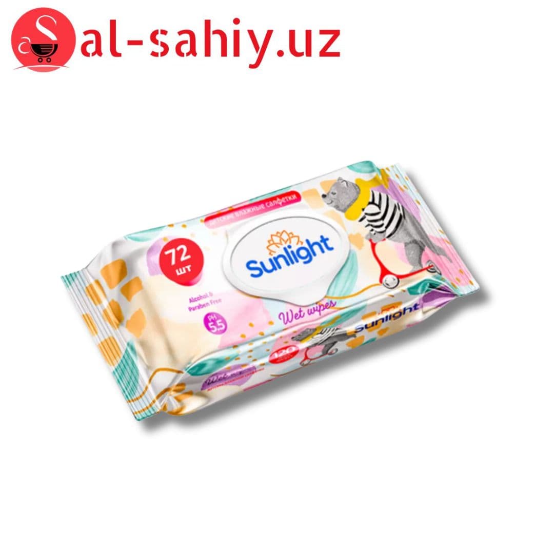 Влажные салфетки цветы Sunlight Wet Towel 72 pcs