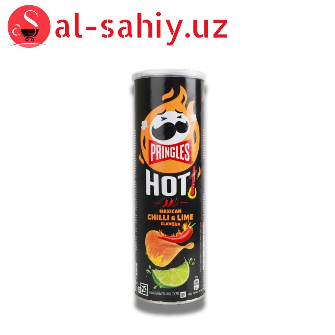 Чипсы картофельные со вкусом чили Hot Pringles тубус 160г
