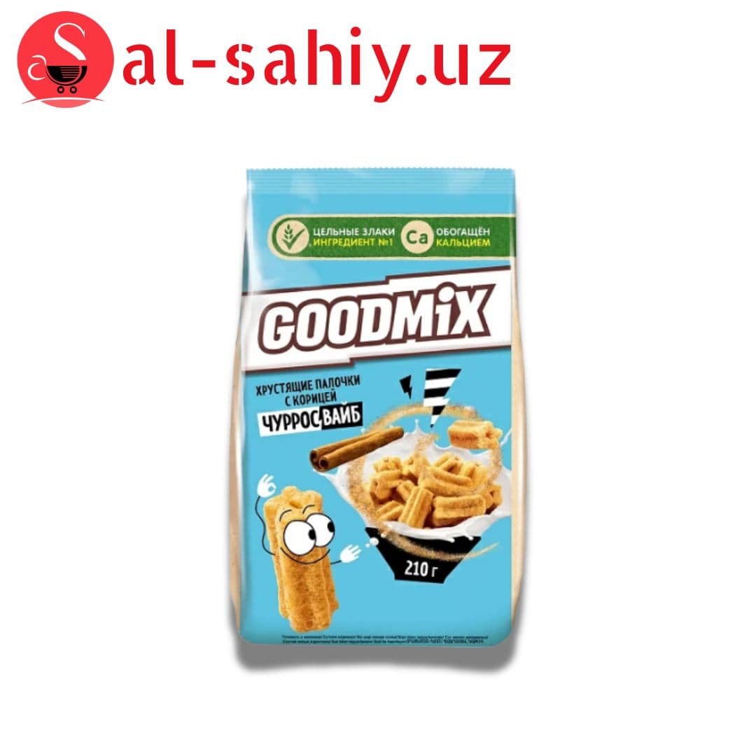 Хрустящие палочки с корицей GOODMIX ЧУРРОСВАЙБ 210г зерновые, обог кальцием ООО Сириал Партнерс Рус